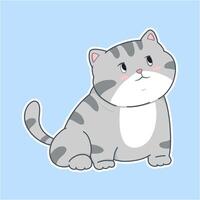 cartoon cat with a cute face and a fluffy tail vector