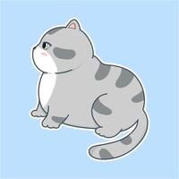 cartoon cat with a sad expression vector