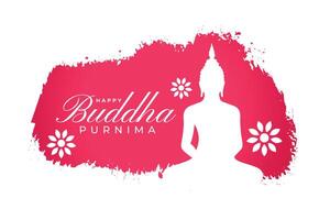 happy buddha purnima festive background in grungy style vector