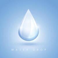 realistic and falling aqua water droplet background design vector