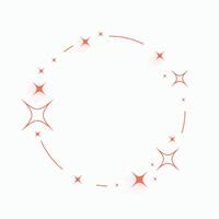 starry empty round frame background design vector