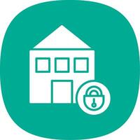 Home Security Glyph Curve Icon Design vector