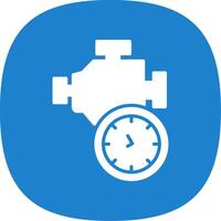 Time Engine Glyph Curve Icon Design vector