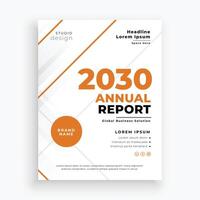 modern annual report orange brochure template for professional booklet vector