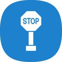 Stop Sign Glyph Curve Icon Design vector