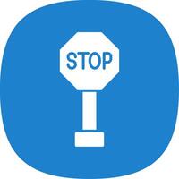 Stop Sign Glyph Curve Icon Design vector