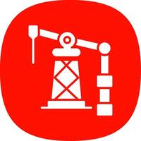 Oil Derrick Glyph Curve Icon Design vector