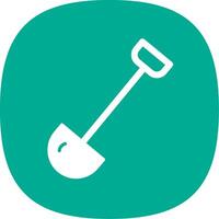 Shovel Glyph Curve Icon Design vector