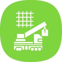 Crane Lifting Glyph Curve Icon Design vector