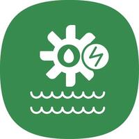 Hydro Power Glyph Curve Icon Design vector