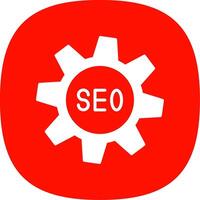 SEO Glyph Curve Icon Design vector