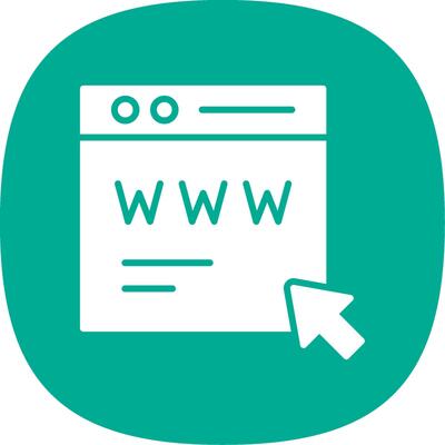 Web Page Glyph Curve Icon Design
