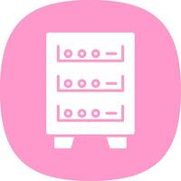 Server Cabinet Glyph Curve Icon Design vector