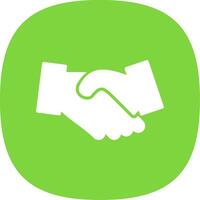 Hand Shake Glyph Curve Icon Design vector