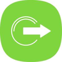 Logout Glyph Curve Icon Design vector