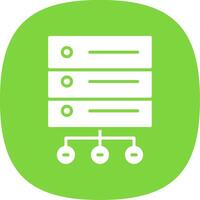 Database Network Glyph Curve Icon Design vector