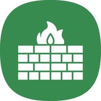 Firewall Glyph Curve Icon Design vector