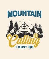 Hiking Mountain T-Shirt Design Free vector