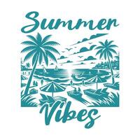 Summer vibes t shirt design vector