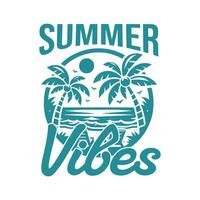 diseño de camiseta de vibraciones de verano vector