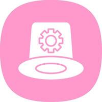 Whitehat Glyph Curve Icon Design vector