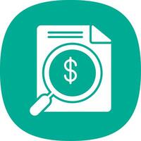 Money Search Glyph Curve Icon Design vector