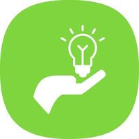 Idea Hand Glyph Curve Icon Design vector