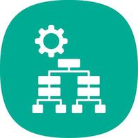 Hierarchy Glyph Curve Icon Design vector