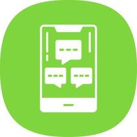 Mobile Chat Info Glyph Curve Icon Design vector