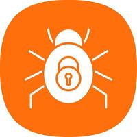 Security Bug Glyph Curve Icon Design vector