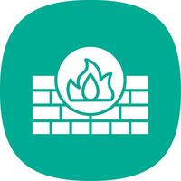Firewall Glyph Curve Icon Design vector