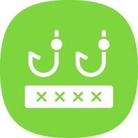 Phising Glyph Curve Icon Design vector