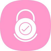 Security Check Glyph Curve Icon Design vector