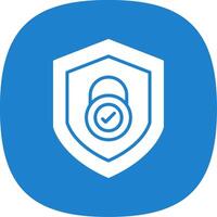 Security Check Glyph Curve Icon Design vector