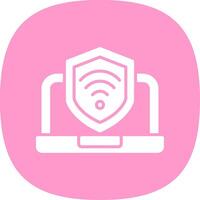 Security Laptop Connect Glyph Curve Icon Design vector