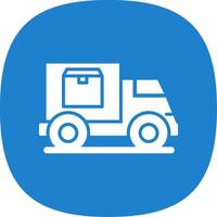 Delivery Truck Glyph Curve Icon Design vector