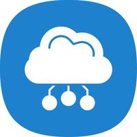 Digital Cloud Glyph Curve Icon Design vector