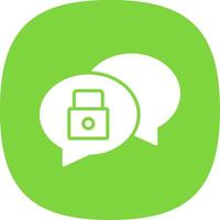 Chat Security Glyph Curve Icon Design vector
