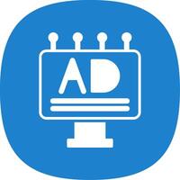 Banner Ads Glyph Curve Icon Design vector