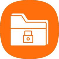 Folder Security Glyph Curve Icon Design vector
