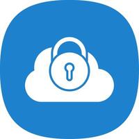 Security Castle Cloud Glyph Curve Icon Design vector