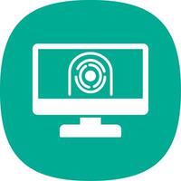 Security Computer Faceprint Glyph Curve Icon Design vector