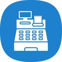 Cash Register Glyph Curve Icon Design vector