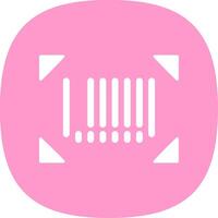 Bar Code Glyph Curve Icon Design vector