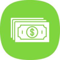 Cash Glyph Curve Icon Design vector