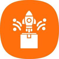 Product Launch Glyph Curve Icon Design vector