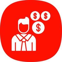 Sales Manager Glyph Curve Icon Design vector