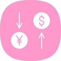 Exchange Rate Glyph Curve Icon Design vector
