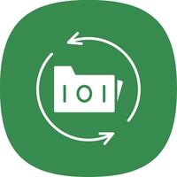 Data Backup Glyph Curve Icon Design vector
