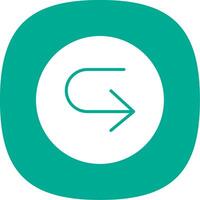 U Turn Glyph Curve Icon Design vector